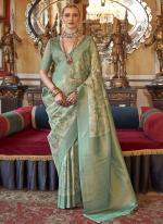 Tussar Silk Teal Traditional Wear Printed Saree